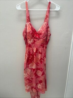 Signature by Sangria Pink and Coral Floral Sundress